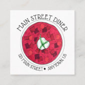 Borscht Eastern European Red Beet Beet Soup Vierkante Visitekaartje (Voorkant)