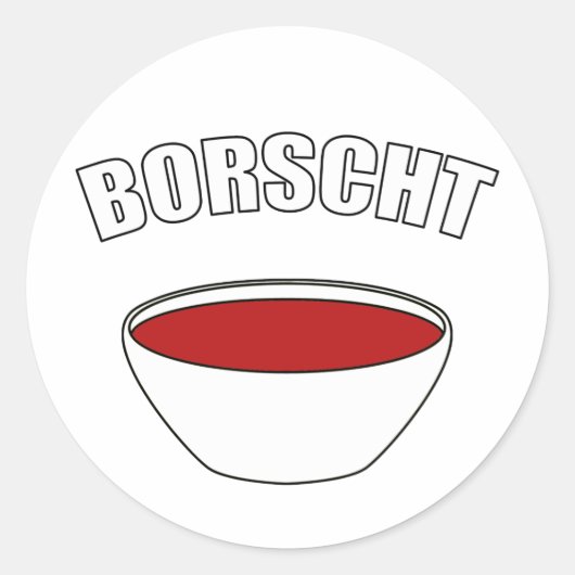 Borscht Ronde Sticker (Voorkant)
