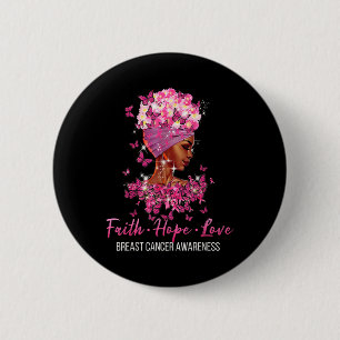 Borst Cancer Awareness Faith Hope Love Butterflie Ronde Button 5,7 Cm