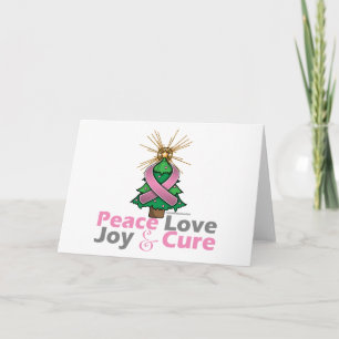 Borst Cancer Peace Love Joy Cure Feestdagen Kaart