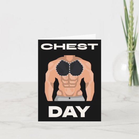 Borst Dag Bench Press Pecs Bodybuilding Kaart (Voorkant)