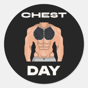 Borst Dag Bench Press Pecs Bodybuilding Ronde Sticker