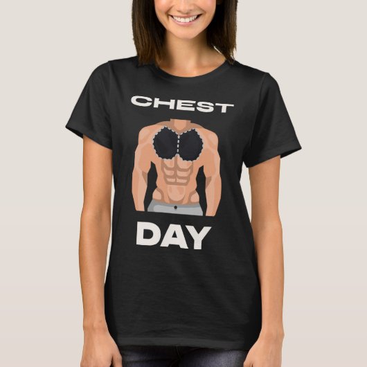 Borst Dag Bench Press Pecs Bodybuilding T-shirt (Voorkant)