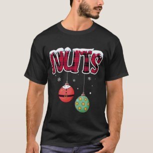 Borst en noten grappige kerst bijpassende koppels t-shirt