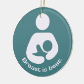 Borst is het beste - Blauwgroen Keramisch Ornament (Links)
