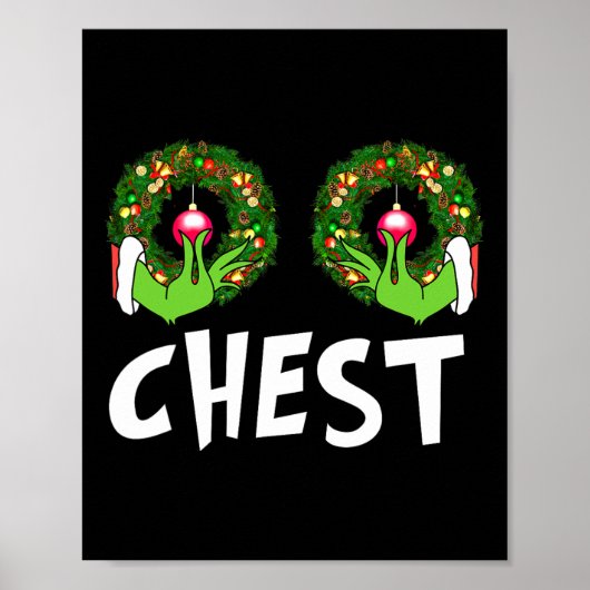 Borst Noten Kerst Leuk Matching Paar Borst Noten Poster (Voorkant)