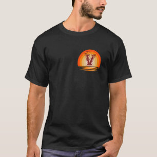 Borst Patch V Minimalistische Retro Sunset T-shirt