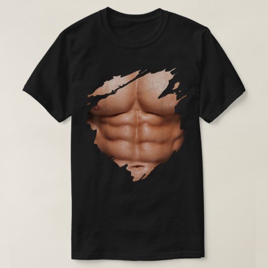 Borst Si Pak Buikspieren Spieren Bodybuilder T-shirt (Design voorkant)