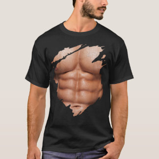 Borst Si Pak Spieren Lichaamsbouwer T-shirt