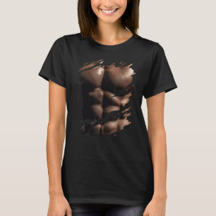 Borst Six Pack I Spieren Bodybuilder I Fake Spier T-shirt