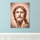 BORSTBEELD VAN CHRISTUS DE VERLOSSER door MICHELAN Canvas Afdruk (Insitu (Houten vloer))