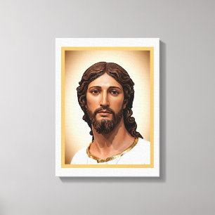 BORSTBEELD VAN CHRISTUS DE VERLOSSER door MICHELAN Canvas Afdruk