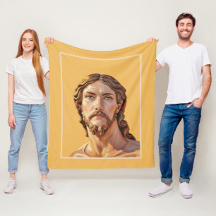 Borstbeeld van Christus de Verlosser door MICHELAN Fleece Deken