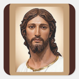 BORSTBEELD VAN CHRISTUS DE VERLOSSER door MICHELAN Vierkante Sticker