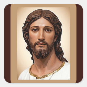 BORSTBEELD VAN CHRISTUS DE VERLOSSER door MICHELAN Vierkante Sticker