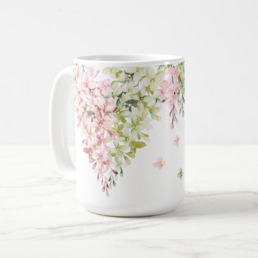 Borstbloem-bruiloft Koffiemok (Voorkant links)