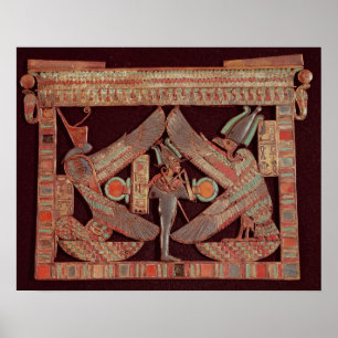 Borstbord met de afbeelding van Osiris, god van Poster