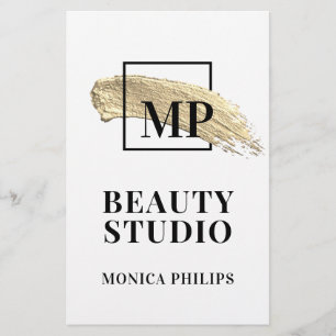 Borstel abstract gouden borstel wit flyer