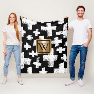 Borstel Abstract Patroon Fleece Deken