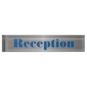 Borstel Aluminium Look Desk Naamplaat Naambordje