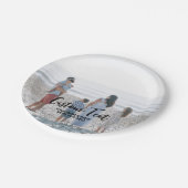 Borstel belettering aangepaste foto party gebeurte papieren bordje (Gekanteld)