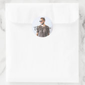 Borstel belettering aangepaste foto verjaardagsfee ronde sticker (Tas)