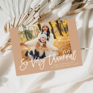 Borstel belettering gelukkige Thanksgiving kaart