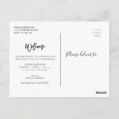 Borstel belettering schattig baby geboorte aankond briefkaart (Achterkant)