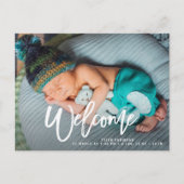 Borstel belettering schattig baby geboorte aankond briefkaart (Voorkant)