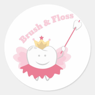 Borstel & Floss Ronde Sticker