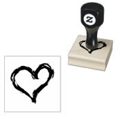 Borstel geschilderd hart Rubber Stamp Rubberstempel (Gestempeld)