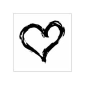 Borstel geschilderd hart Rubber Stamp Rubberstempel (Afrduk)