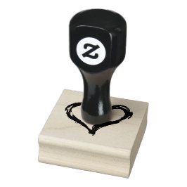 Borstel geschilderd hart Rubber Stamp Rubberstempel