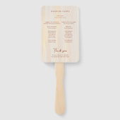 Borstel Goud & Terracotta Script Huwelijksprogramm Handwaaier (Achterkant)