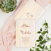 Borstel Goud & Terracotta Script Monogram Bruiloft Kaart