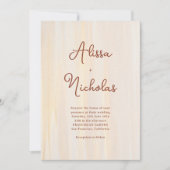 Borstel Goud & Terracotta Script Monogram Bruiloft Kaart (Voorkant)