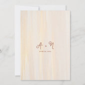 Borstel Goud & Terracotta Script Monogram Bruiloft Kaart (Achterkant)