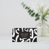 Borstel harten patroon visitekaartje (Staand voorkant)