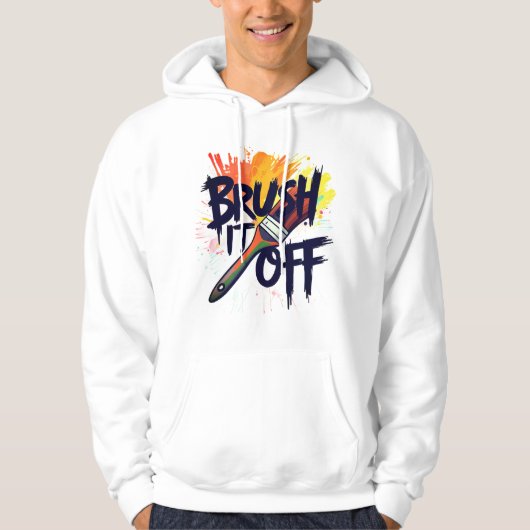 Borstel het af hoodie voor heren (Voorkant)
