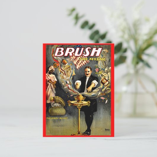 Borstel het Mystic goochelaar poster Briefkaart (Staand voorkant)