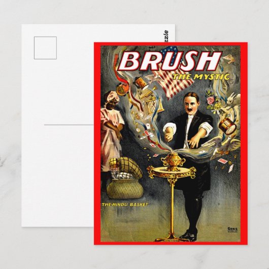 Borstel het Mystic goochelaar poster Briefkaart (Voorkant / Achterkant)