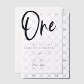 Borstel kalligrafie 1e verjaardag vellum uitnodigingen (Offset (Uitnodiging))