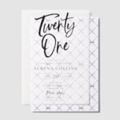 Borstel kalligrafie 21 verjaardag vellum uitnodigingen (Offset (Uitnodiging))