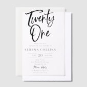 Borstel kalligrafie 21 verjaardag vellum uitnodigingen (Offset)