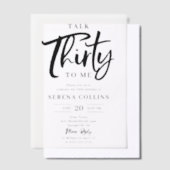 Borstel Kalligrafie 30 Verjaardag Grappig Talk Der Vellum Uitnodigingen (Offset)