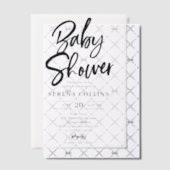 Borstel kalligrafie minimalistisch Baby shower Vellum Uitnodigingen (Offset (Uitnodiging))