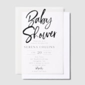 Borstel kalligrafie minimalistisch Baby shower Vellum Uitnodigingen (Offset)
