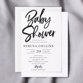 Borstel kalligrafie minimalistisch Baby shower Vellum Uitnodigingen