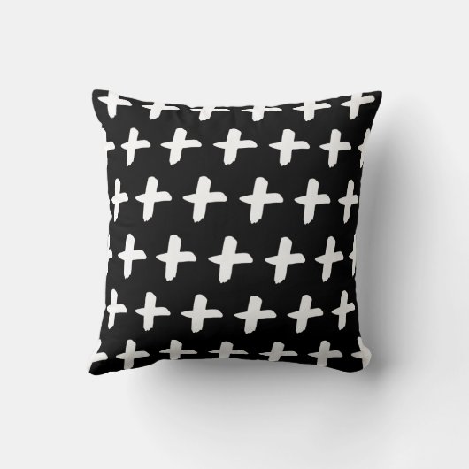 Borstel kruis zwart en wit kussen monogram (Achterkant)