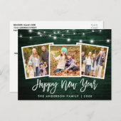 Borstel Manuscript Groene Hout Lichten 3 Nieuwjaar Briefkaart (Voorkant / Achterkant)